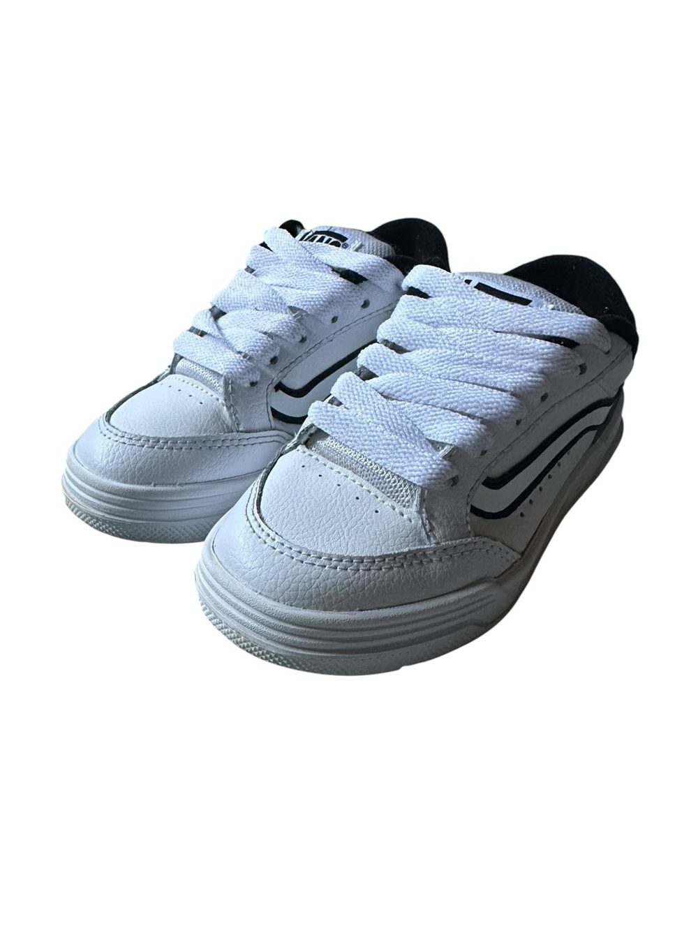 Vans Kids White Black Low Top Sneakers Size 11.5